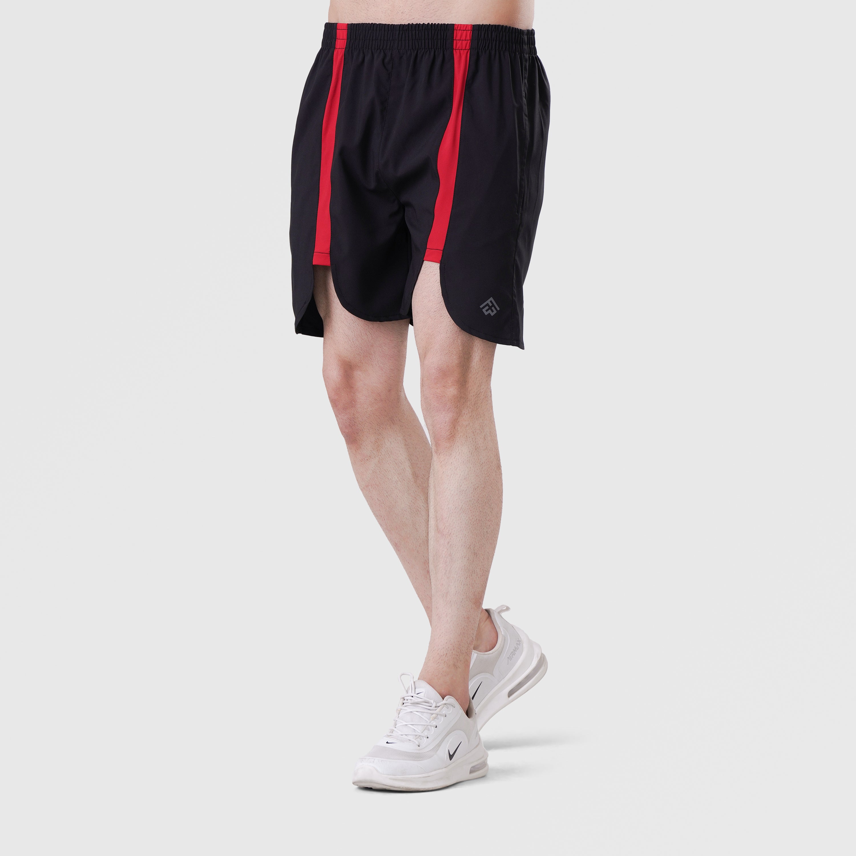 Fibr- Side Stripe Shorts BLACK/RED