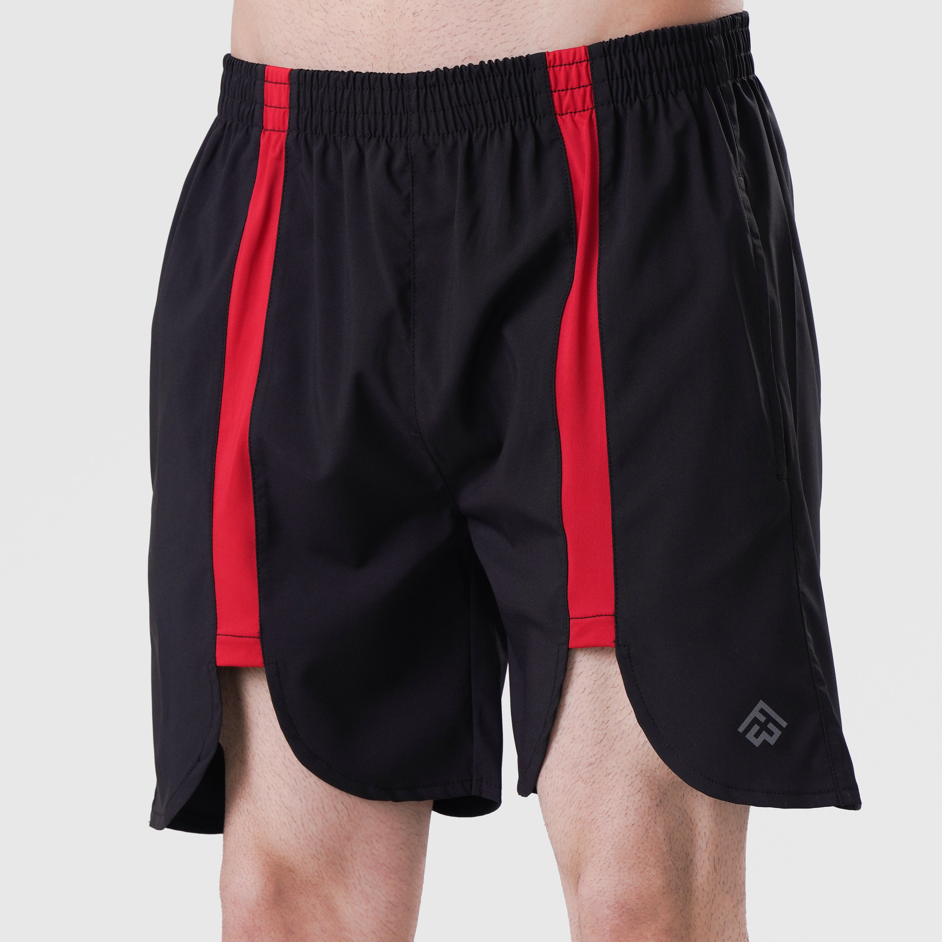 Fibr- Side Stripe Shorts BLACK/RED