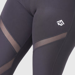 Fibr- Sleek Mesh Paneled Leggings BLACK
